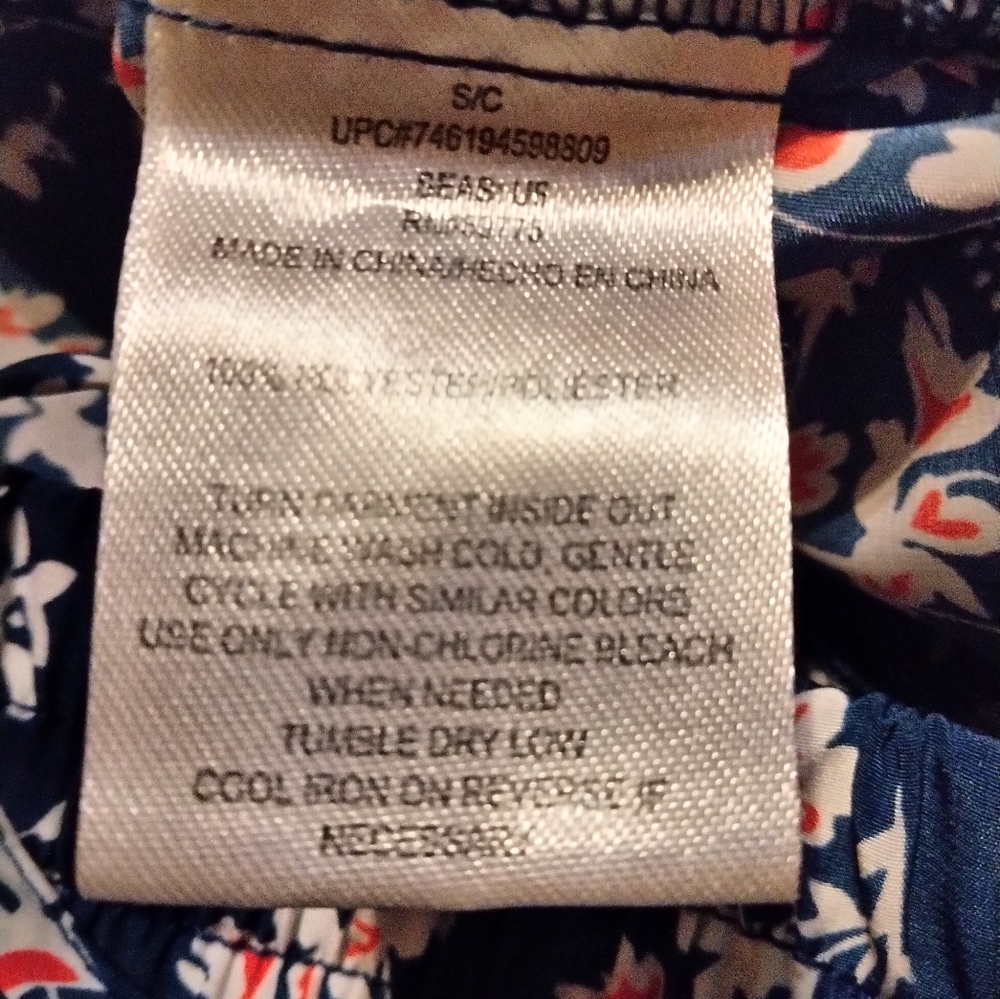 Seventeen Navy Floral Print Lightweight Joggers Size Sm - Picture 8 of 8